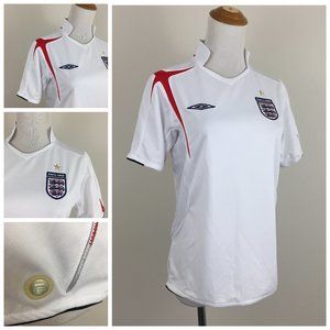 UMBRO Kids Unisex Youth White Red Official England Team Active Shirt